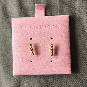 The Collection Ana Croissant Bar Stud 18kt Gold Earrings